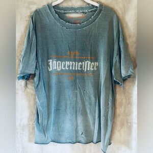 Jägermeister Distressed Graphic Tee XL | Grunge Oversized Bar Shirt